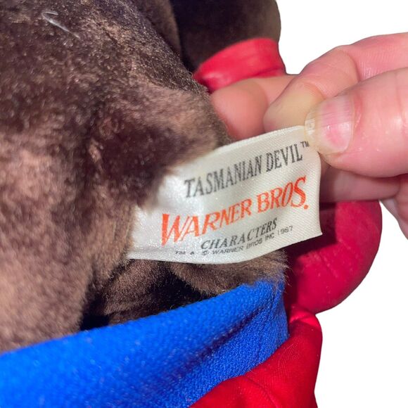 Vintage Plush Tazmanian Devil Warner Bros Boxing Glove Bedroom Decor Gift 11" - Picture 9 of 13